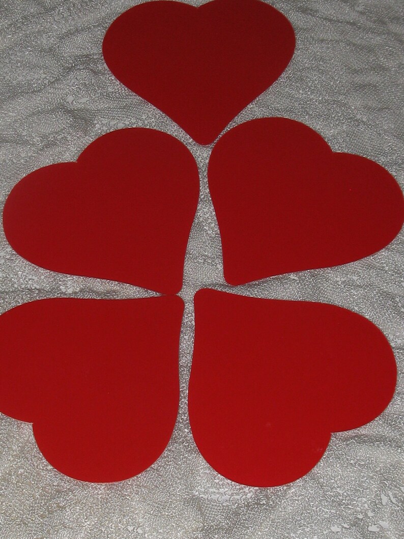 Valentine Heart Shape Cutoutsred Paper Cardstock Etsy