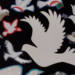 Junk Journal Ephemera-Fussy Cut Doves-Mooie cadeaukaartjes-Gerecycleerde kaarten-Collage Art Supply-perfect voor bruiloft of herdenking plakboekpagina's