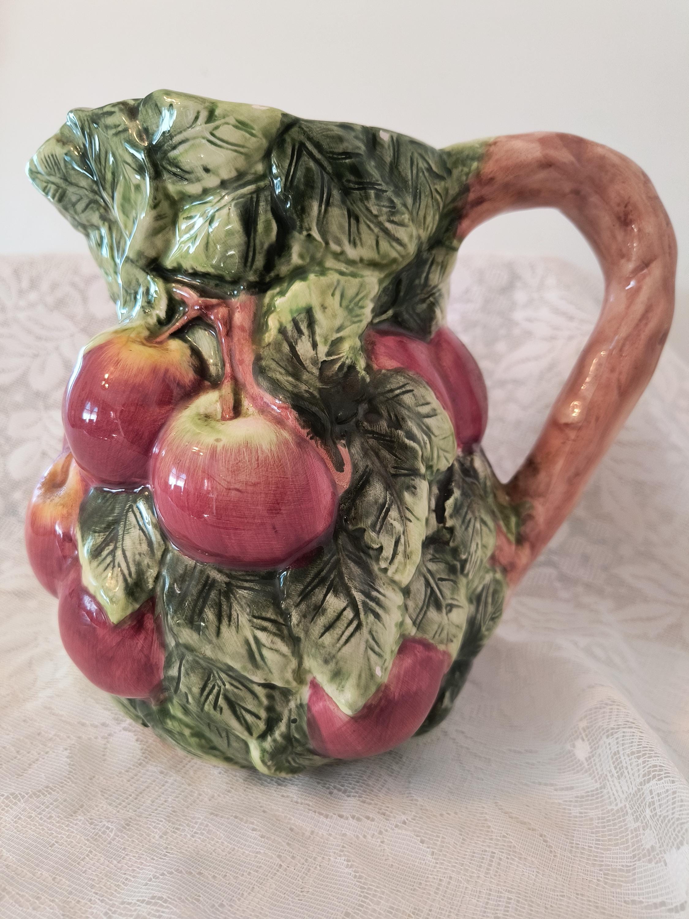 Vintage Ceramic Apple Pitcher by World Bazaar Inc: Raised Fruit ...