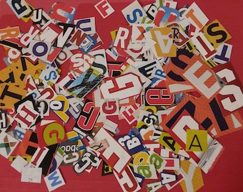 Magazine Letter Cutouts-Magazine Clippings-100 Pieces-Assorted Sizes-Various Fonts-Mixed Colors-Alphabet Letters-Junk Journal-Vision Board