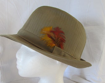 Vintage Stetson Fedora - Tan Men's Hat - 60s Fedora - Made in Canada