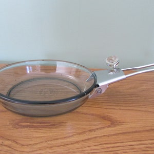 Vintage Pyrex Flameware Blue Tint Skillet With Removable Handle Glass  Skillet Blue Tint Flameware Pyrex 817-B 