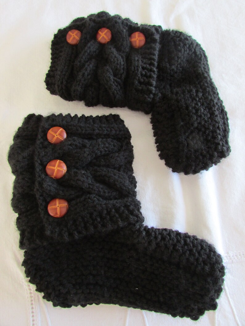 Black Knitted Cozy Slippers Slipper Socks Black Slippers Etsy