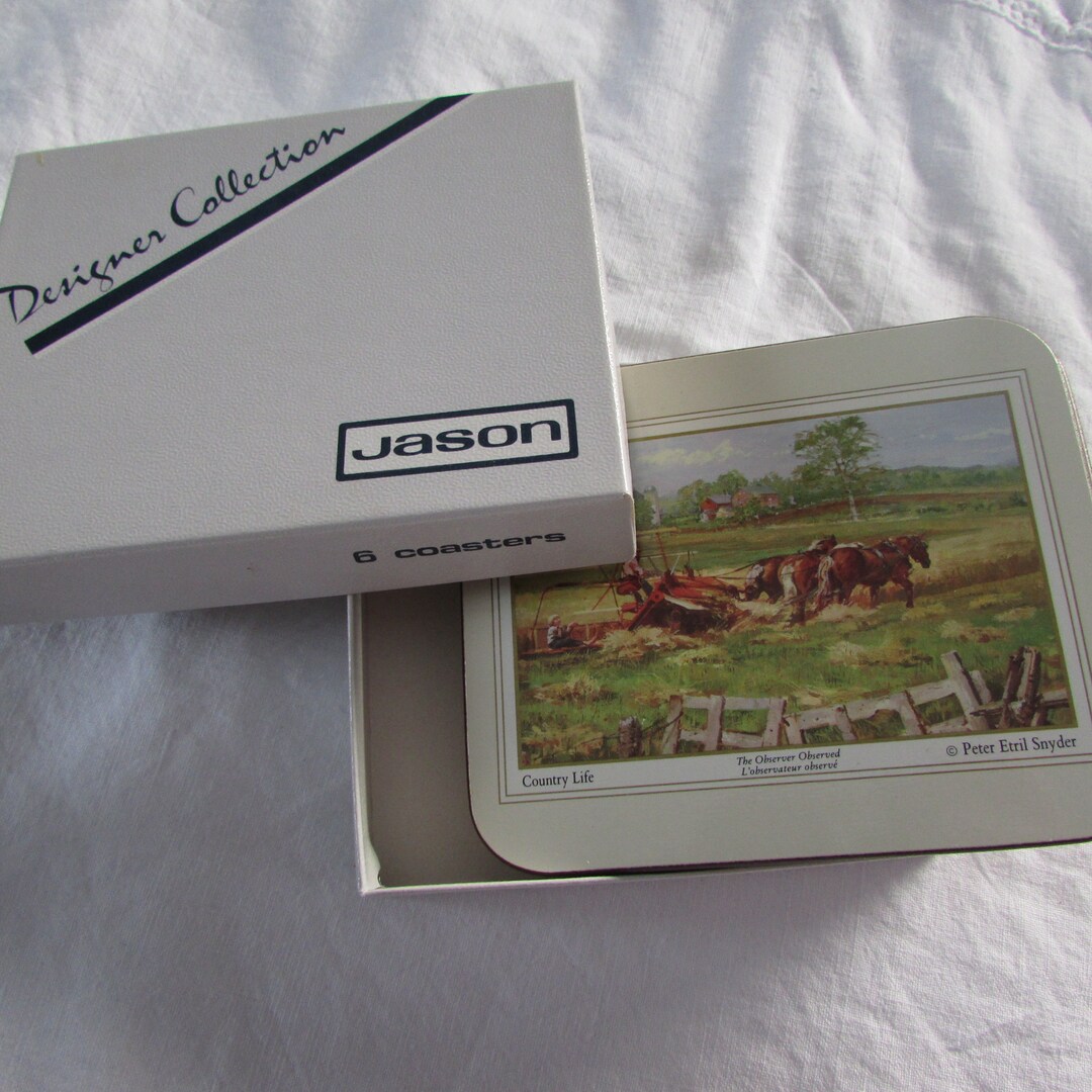 Vintage Jason Coaster Set Set of 6 Coasters Country Life Etsy