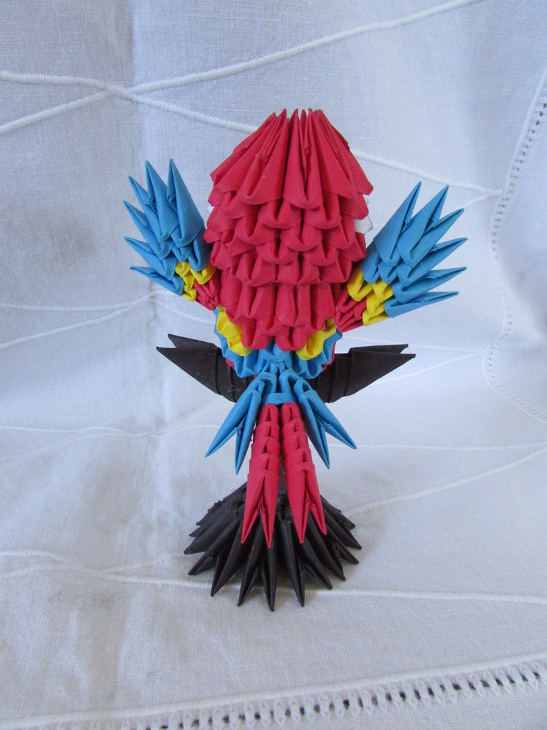 3D Origami Parrot Origami Bird Parrot on a Stand Ready Etsy