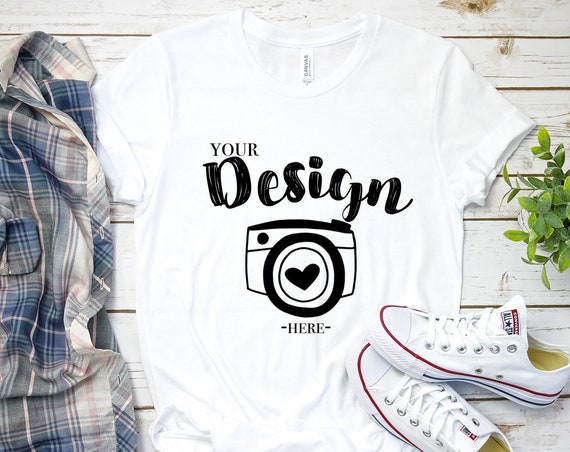 Download Free Bella Canvas 3001 White Unisex T-Shirt Mock Up White (PSD) - All Design Mockup Bundle (Free ...