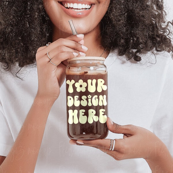 16oz Libbey Glass Can Mockup, Glass Beer Can Mock-up,  Mug Mock ups, 16oz clear soda can glass mockup, Print on Demand Image