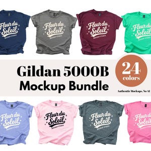 Gildan 5000B Mockup Bundle, Gildan 5000B Youth T-Shirt Mockup Bundle, White Background, Real Photo, Digital Download