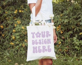 Canvas Tote Bag Mockup Spring Tote Bag Mockup Flowers Tote Bag Mockup Canvas Tote Bag mock Boho tote bag mock Model Tote bag mock