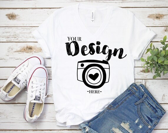 Bella Canvas 3005 White Unisex T-Shirt Mock Up V