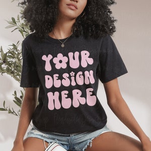 Bella Canvas 3001 Black Heather tshirt Mockup | black women tshirt Mockup | black model Mockup | 3001 T-shirt Mock up