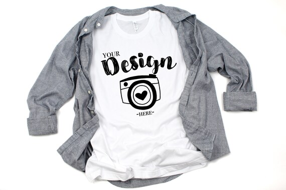 Bella Canvas 3001 White T-Shirt Mockup Unisex T-Shirt Mock