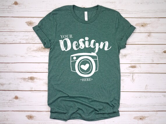 Bella Canvas 3001 Heather Forest T-Shirt Mockups T-Shirt Mock Bella Canvas 3001 Heather Forest T-Shirt Mockups T-Shirt Mock
