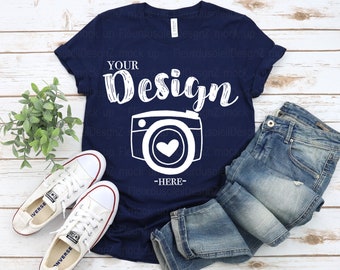 Download Navy Shirt Mockup Etsy