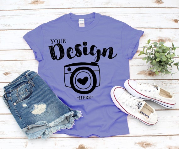 Gildan 500 Violet Unisex PSD T-shirt Mockup Gildan Flat Gildan 500 Violet Unisex PSD T-shirt Mockup Gildan Flat