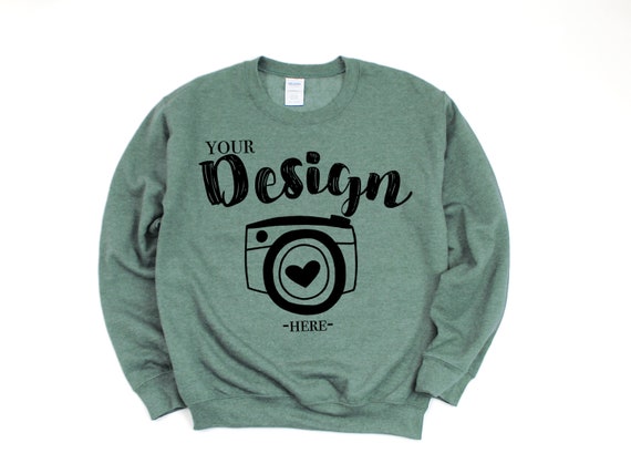 Gildan 18000 Heavy Blend Crewneck SweaT-Shirt Heather Sport Green