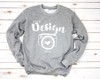 Download Gildan 18000 Heavy Blend Crewneck Sweatshirt Graphite Heather Sweatshirt Mockup 18000 Mock Up Flat Lay Gildan Mockups Sweatshirt Mockup Free Psd Mockups Templates