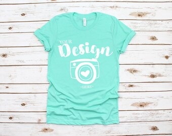 Download Bella Canvas 3001 Heather Mint Flat Lay Mockup Mock Up Mock Up Flat Lay Bella Canvas Mock Up T Shirt Mockup Unisex Tee Mockup Vector Logo Mockups PSD Mockup Templates