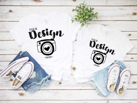Bella Canvas 3001 3001y White Mockup White T-Shirt