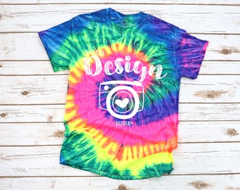 Download Neo Raibow Adult Tie Dye T Shirt Colortone Mock Up Etsy