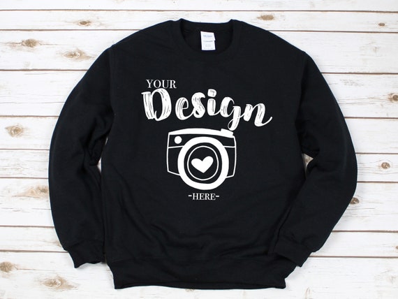 Gildan 18000 Heavy Blend Crewneck SweaT-Shirt Black SweaT-Shirt Mockup Gildan 18000 Heavy Blend Crewneck SweaT-Shirt Black SweaT-Shirt Mockup