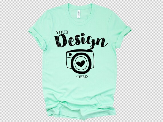 Png Bella Canvas 3001 Mint Mockup Unisex T-Shirt Mock