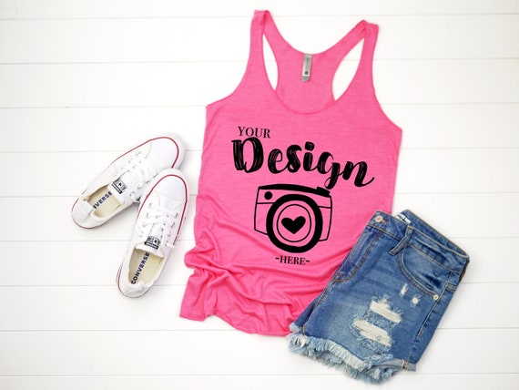 Next Level 6733 Vintage Pink Pink T-Shirt Mockups Pink