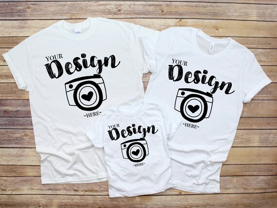 Family Blank White T-Shirt Gildan 500 Bella Canvas 3001