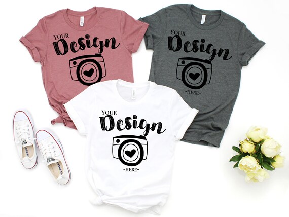 Bella Canvas 3001 Heather Mauve White Deep Heather Flat