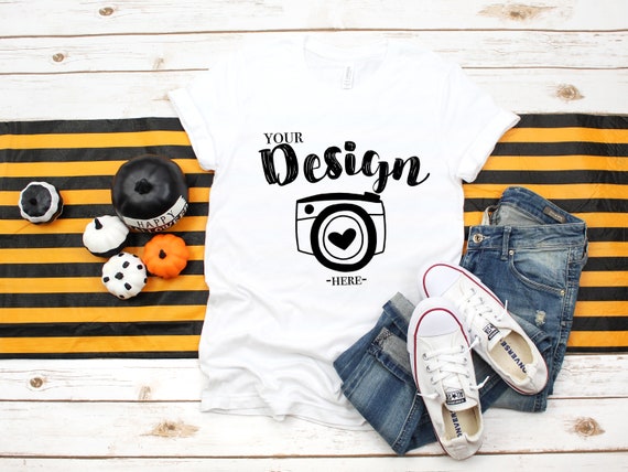 Download Free Bella Canvas 3001 Mockup White Unisex T-Shirt Mock Up ...