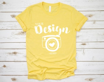 Download Free Bella Canvas 3001 Heather Yellow Gold Flat Lay Mockup Mock Up Flat Lay Tee Mockups T Shirt Mockup Unisex Tee Mockup Yellow Tee Mockup Templates T Shirt Mockup Psd File PSD Mockup Template
