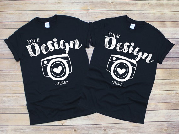 Family Blank Black T-Shirt Gildan 500 White Mock Up Family Blank Black T-Shirt Gildan 500 White Mock Up