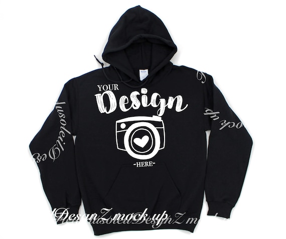 Gildan 18500 Hooded Sweat Shirt Brand Black Hoodie Mockup T Shirt All Free T Shirt Mockups