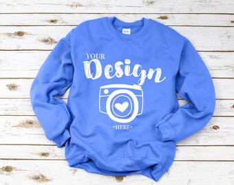 Download Gildan 18000 Heavy Blend Crewneck Sweatshirt Heather Sport Royal Sweatshirt Mockup 18000 Mock Up Flat Lay Gildan Mockups Sweatshirt Mockup Free Tshirt Psd Template Mockups