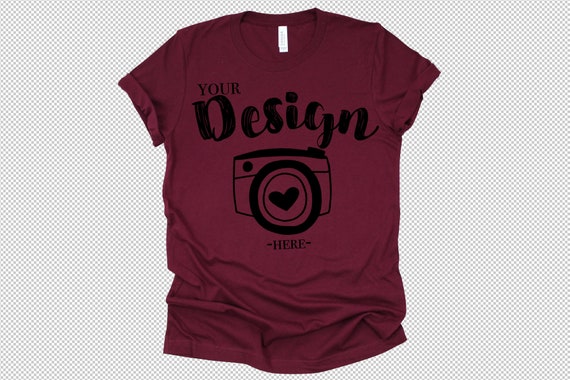 Png Bella Canvas 3001 Maroon Mockup Unisex T-Shirt Mock