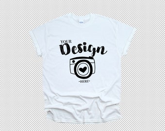 Download PNG Gildan 500 white Unisex TShirt Mockup Mock Up Flat Lay ...