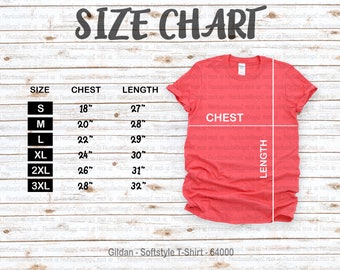 Download Gildan Softstyle Size Chart Etsy