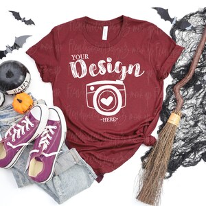 Bella Canvas 3001 Tshirt mockup bundle Halloween Bella Canvas 3001 HALLOWEEN Shirt Mock up Halloween 3001 Mockup Bundle image 7