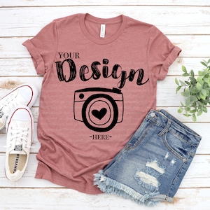 Bella Canvas 3001 mockup | Bella Leinwand Mockup | Bella Canvas 3001 Shirt MockUp | Flaches Lay Mockup | 3001 Mauve meliert