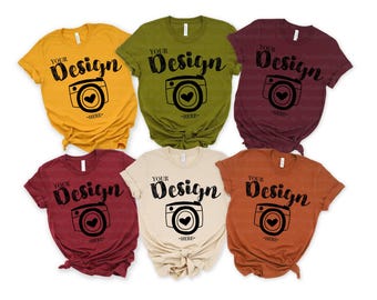Autumn mock up photo Family Blank White T-Shirt Bella Canvas 3001 Mock Up Family t-shirt mockup bella canvas group