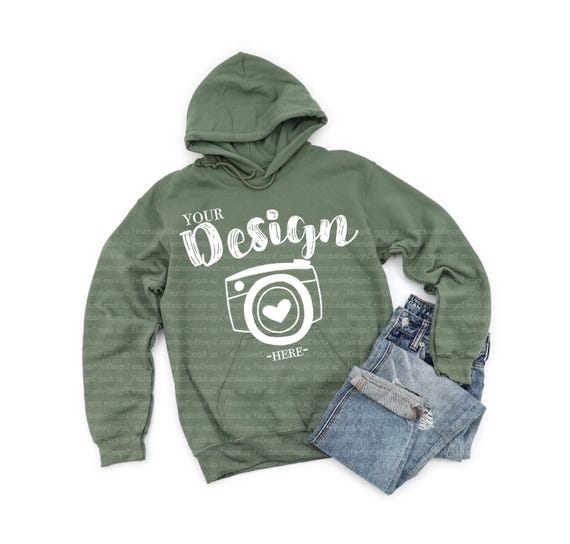 Gildan 18500 Hooded Sweatshirt Brand Military Green hoodie Mockup t-shirt mockup gildan Flat Lay Shirt Mock Up men hoodie Mockup