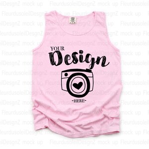 Comfort Colors 9360 Blossom Adult Heavyweight RS Tank Flat Lay Tank Mock Up Mock Up T-Shirt Blank tank top mockup