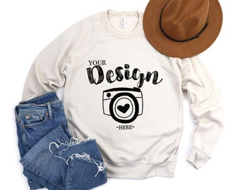 Bella Canvas 3901 Heather Dust Sweatshirt Mock Up Flat Lay Sweatshirt Bella Canvas Sweatshirt Mockup 3901 Mockup Bella Canvas Mockup
