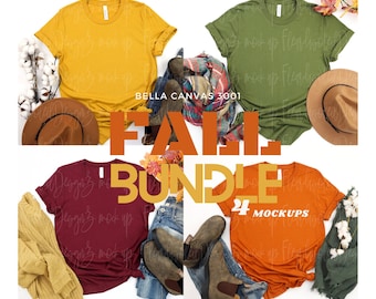 Fall Tshirt Mockup | Fall Mock Up | Fall Bundle 3001 Mockup | Thanksgiving Mock Up | Bella Canvas Mockup