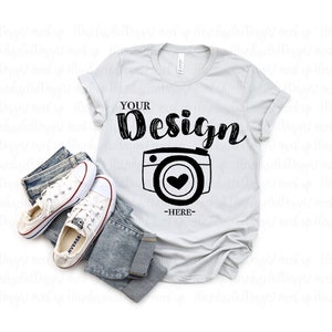 Bella Canvas Mockup | bella canvas 3001 Silver mockup | T-Shirt Mock Up | Mock Up | Flat Lay | Mock Up | bella canvas mockup