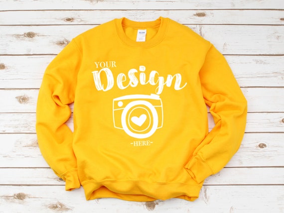 Gildan 18000 Heavy Blend Crewneck Sweatshirt Gold Sweatshirt Etsy