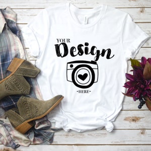 Bella Canvas 3001 white Unisex T-shirt Mock Up, white T-Shirt Mock Up, summer t-shirt mockup, Bella Canvas mock up