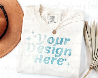 Comfort Colors 1717 Ivory T-Shirt mockup Comfort Colors mockup Short Sleeve Shirt BOHO t shirt mockup