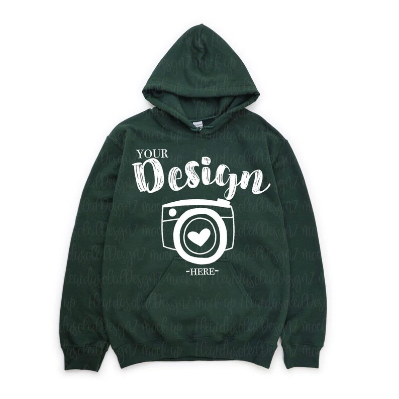 Gildan 18500 Hoodie Mockup Bundle | Flat Lay Sweatshirt Mockups | G185 Hooded Sweater | Simple White Background Mock image 8
