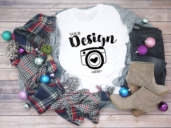 Bella Canvas Mockup Unisex 3001 White Mockup White T Shirt Etsy